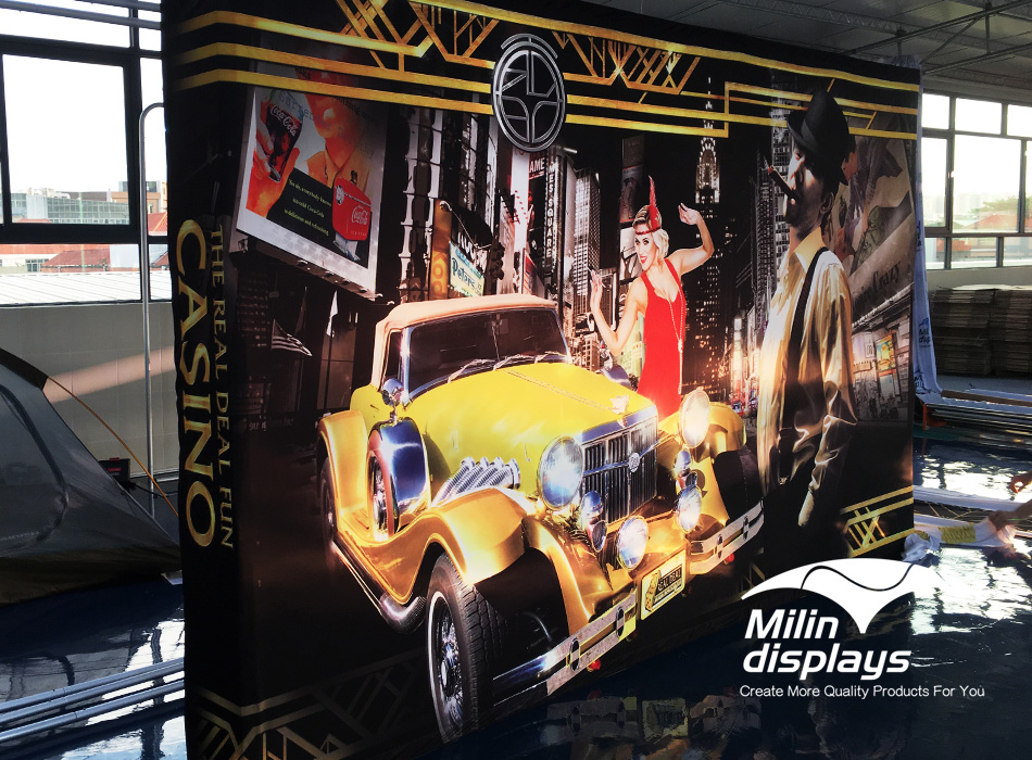 Pop Up Display，Tension Fabric Displays, Trade Show Displays/Backdrops, backdrop stand.