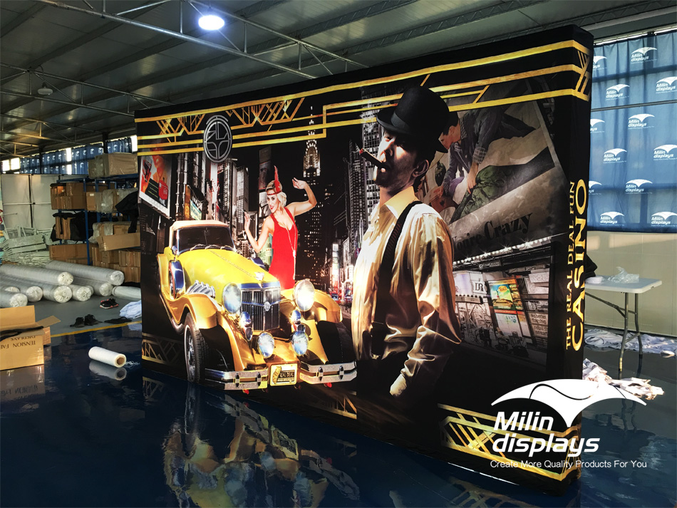 Pop Up Display，Tension Fabric Displays, Trade Show Displays/Backdrops, backdrop stand.