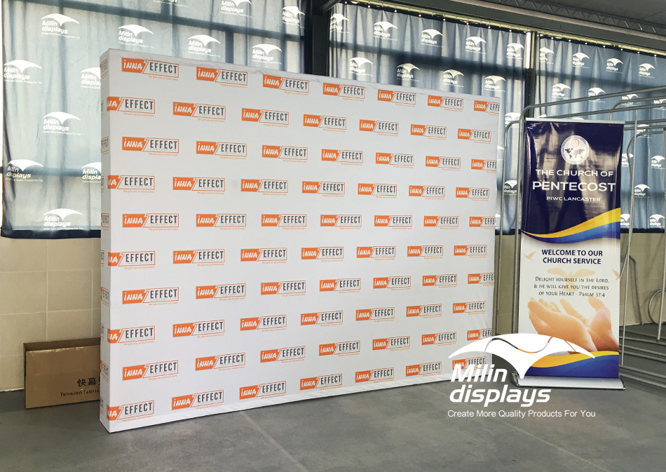 Pop Up Display，Tension Fabric Displays, Trade Show Displays/Backdrops, backdrop stand.